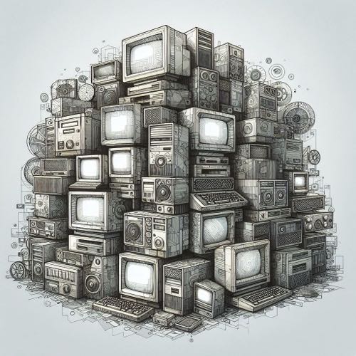 image illustrative de vieux ordinateurs générée par l'IA Copilot